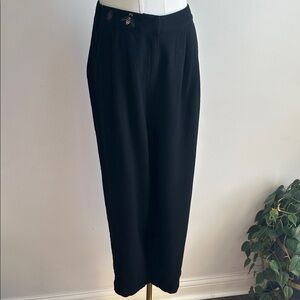 Disturbia Lightweight High Waist Linen Blend Pleated Pant 2 Embroidered Bee Goth